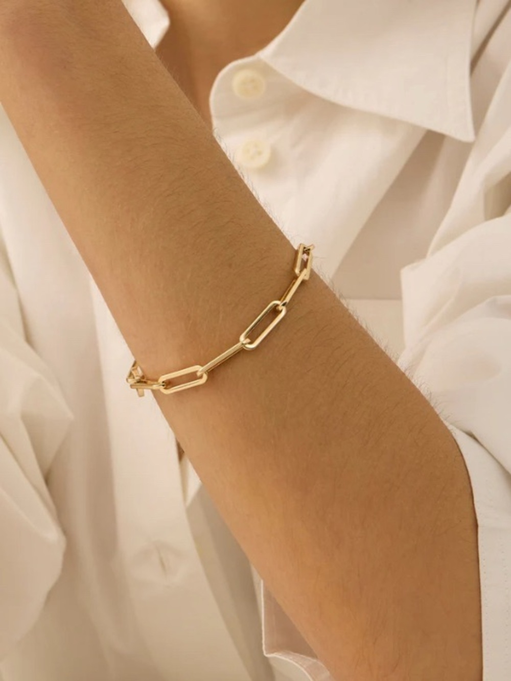 Elegant Jenny Bird Gold Link Paperclip Chain Bracelet - Picture 3 of 6